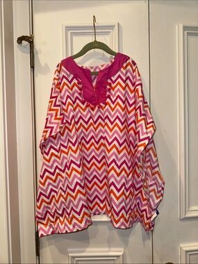 Janie and Jack Pink & Orange Chevron Tunic